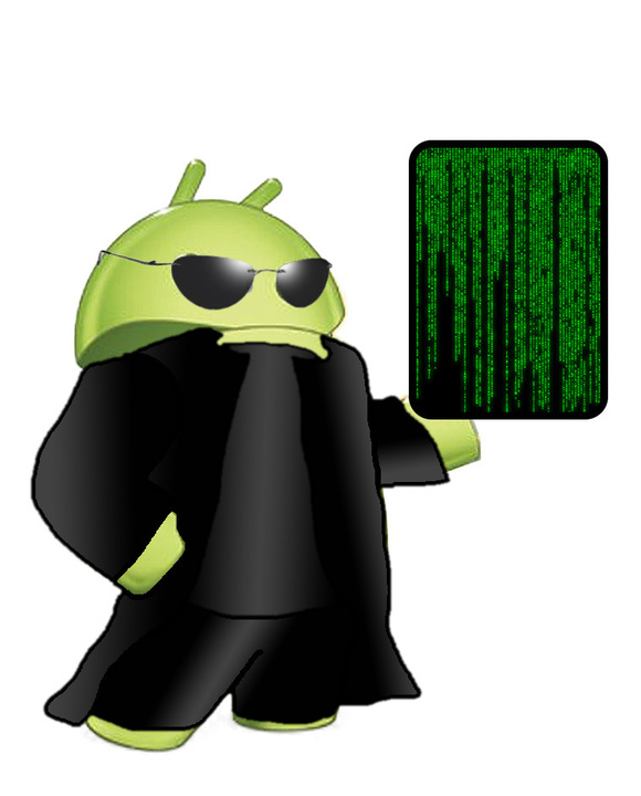 The logo for the tech talk column is an Android bot wearing a black robe and holding a tablet.